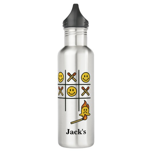 Fun Tic Tac Toe design Waterfles (Links)