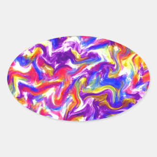 Fun Tie Dye Ovale Sticker