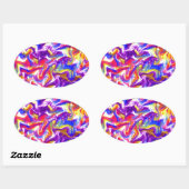 Fun Tie Dye Ovale Sticker (Vel)