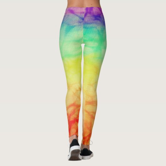 Fun Tie Dye Rainbow Yoga Leggings (Achterkant)