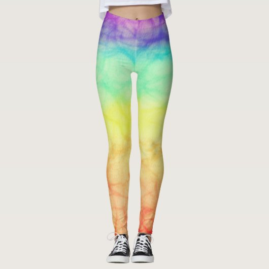 Fun Tie Dye Rainbow Yoga Leggings (Voorkant)