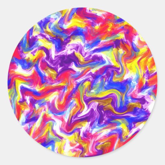 Fun Tie Dye Ronde Sticker (Voorkant)