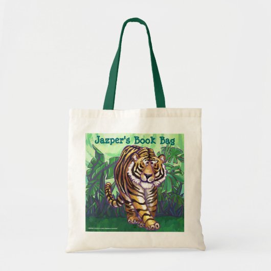 Fun Tiger Personalized Book Bag Tote Bag (Voorkant)