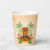 Fun Tiki Bar Birthday Luau Hawaiian Retro Cocktail Papieren Bekers (Achterkant)