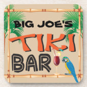 Fun Tiki Bar met aangepaste naam Bier Onderzetter (Voorkant)