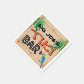 Fun Tiki Bar met aangepaste naam en papegaai Servet (Hoek)