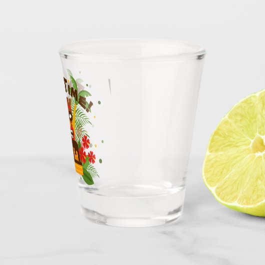 Fun Tiki Bar Retro Hawaiian Palm Trees Birthday Shot Glas (Rechts)