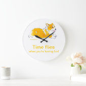 Fun Time Flies Corgi Clock Grote Klok (Huis)