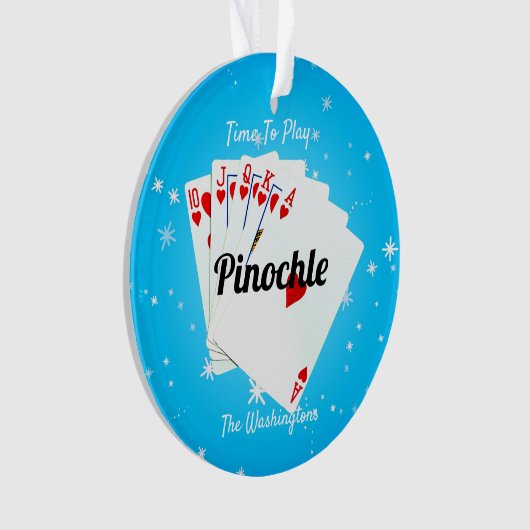 Fun Time to Play Pinochle Blue Ornament (voorkant)