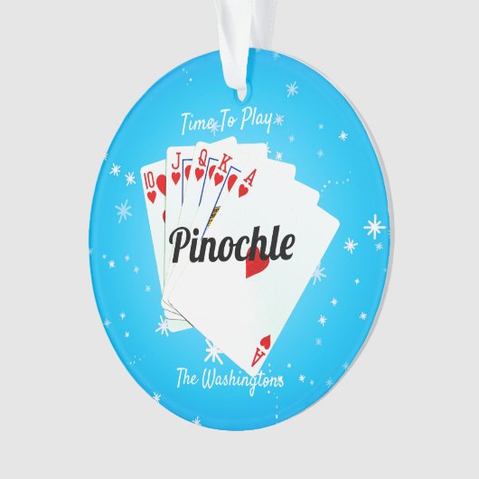 Fun Time to Play Pinochle Blue Ornament (voorkant)