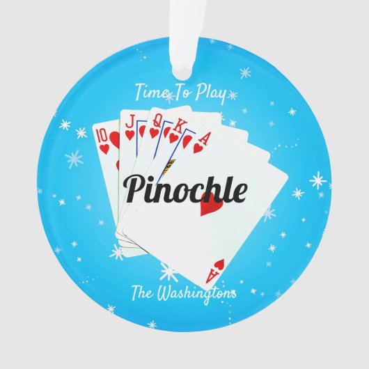 Fun Time to Play Pinochle Blue Ornament (voorkant)