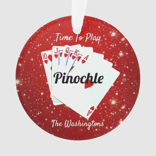 Fun Time to Play Pinochle Red Ornament (voorkant)
