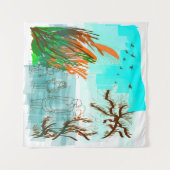 Fun Times met Grandma Contemmodern Uitzicht buiten Wandkleed (Voorkant (horizontaal))