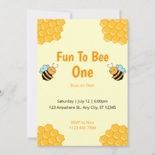 Fun to be Bumble bee Birthday Party Kaart