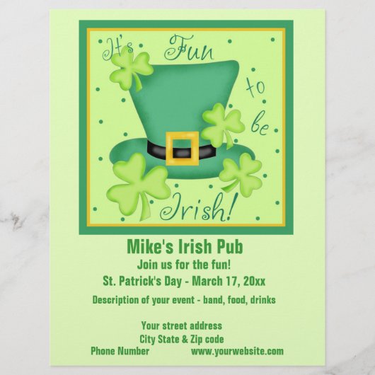 Fun to be Irish Business Promotion Custom Flyer (Voorkant)