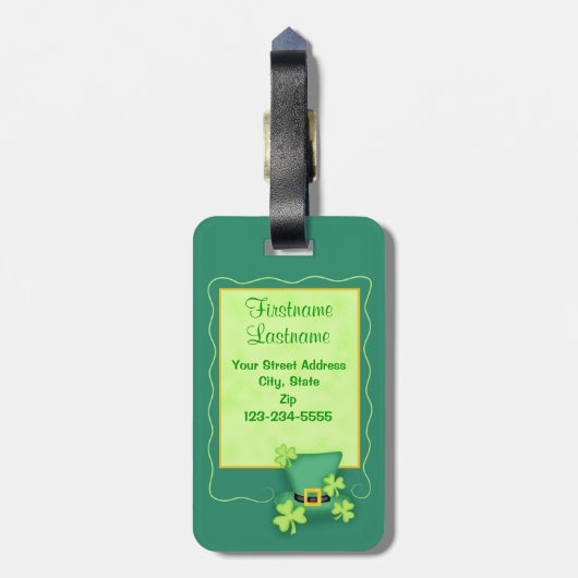 Fun to be Irish St. Patrick's Name Personalized Bagagelabel (Achterkant verticaal)