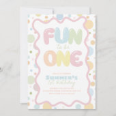 Fun to be One! Colorful Spots 1st Birthday Kaart (Voorkant)