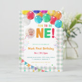 Fun to Be One Photo First Birthday part  Kaart (Staand voorkant)