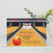 Fun to Spare Bowling Invitation Kaart (Staand voorkant)