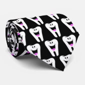 Fun Tooth Necktie of Stropdas w/ Happy, glimlachen (Opgerold)