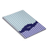Fun Torn Stripes Blue Layered Name Notitieboek (Rechterzijde)