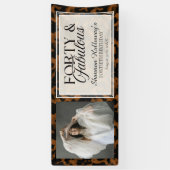 Fun Tortoise Birthday Forty and Fabulous Photo Spandoek (Verticaal)