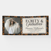 Fun Tortoise Birthday Forty and Fabulous Photo Spandoek (Horizontaal)