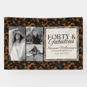 Fun Tortoise Birthday Forty and Fabulous Photo Spandoek (Horizontaal)