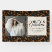 Fun Tortoise Birthday Forty and Fabulous Photo Spandoek (Horizontaal)