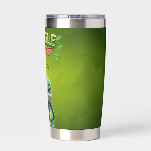 Fun Tortoise Go Wild Turtle Natuur Animal Green 🐢 Geïsoleerde Drinkbeker (Achterkant)