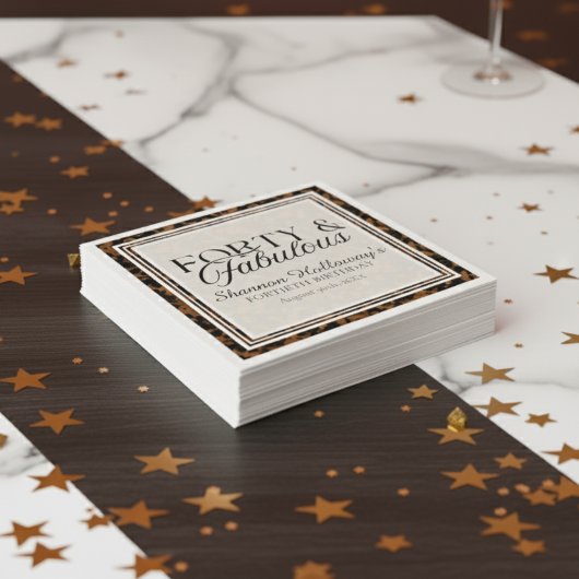 Fun Tortoise Shell Birthday Forty and Fabulous Servet