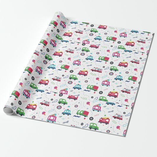 Fun Toy Pattern Gift Wrap for Children’s Birthdays Cadeaupapier (Uitgerold)