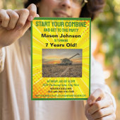 Fun Tractor Birthday Kind Equipment Combine Kaart