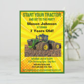 Fun Tractor Birthday Kind Equipment Yellow Kaart (Staand voorkant)