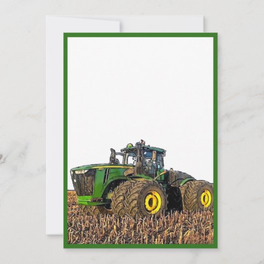 Fun Tractor Birthday Kind Equipment Yellow Kaart (Achterkant)