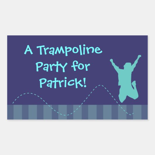 Fun Trampoline Birthday Party Stickers - jongens (Voorkant)