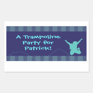 Fun Trampoline Birthday Party Stickers - jongens