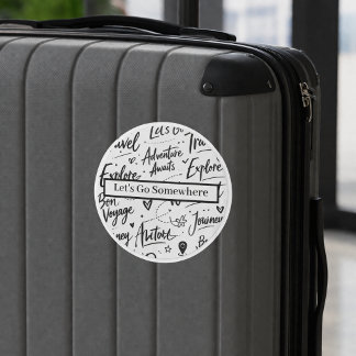 Fun Travel Sticker Adventure Black & White Design