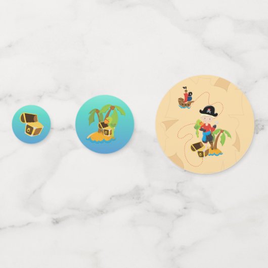 Fun Treasure Map Boy Pirate Birthday Party Confetti (Voorkanten)