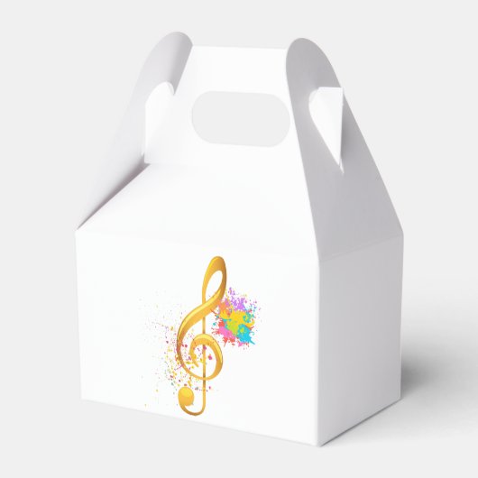 Fun Treble Clef muzieknoot. Bewerkbare tekst Bedankdoosjes (Achterkant)