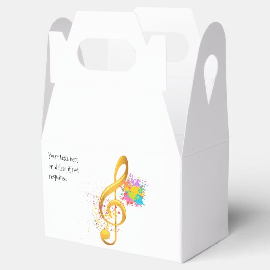 Fun Treble Clef muzieknoot. Bewerkbare tekst Bedankdoosjes (Geopend)
