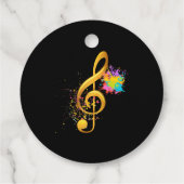 Fun Treble Clef muzieknoot. Bewerkbare tekst Bedankjes Labels (Achterkant)