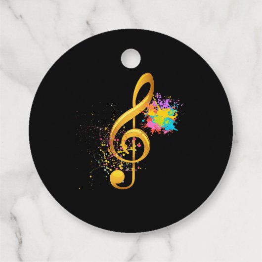 Fun Treble Clef muzieknoot. Bewerkbare tekst Bedankjes Labels (Achterkant)