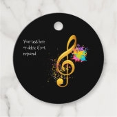 Fun Treble Clef muzieknoot. Bewerkbare tekst Bedankjes Labels (Voorkant)