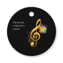 Fun Treble Clef muzieknoot. Bewerkbare tekst