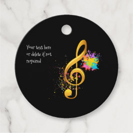 Fun Treble Clef muzieknoot. Bewerkbare tekst Bedankjes Labels