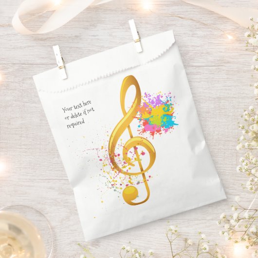 Fun Treble Clef muzieknoot. Bewerkbare tekst Bedankzakje (Geknipt)