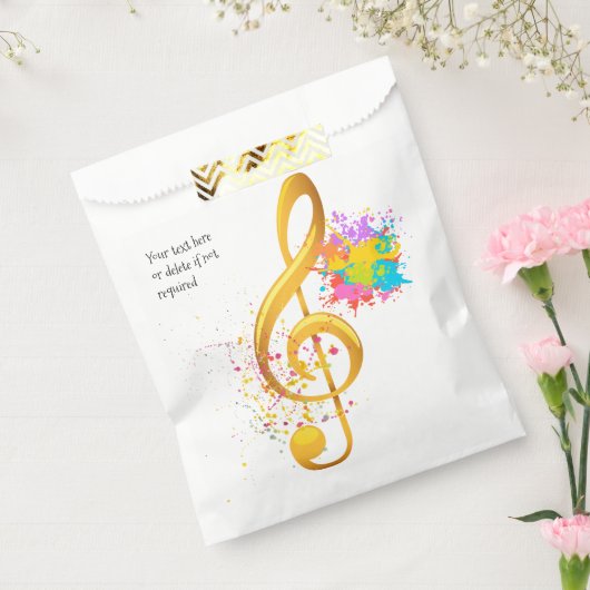 Fun Treble Clef muzieknoot. Bewerkbare tekst Bedankzakje (Gezegeld)