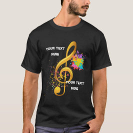 Fun Treble Clef muzieknoot. Bewerkbare tekst T-shirt