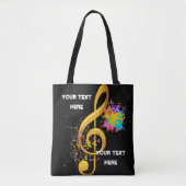 Fun Treble Clef muzieknoot. Bewerkbare tekst Tote Bag (Voorkant)